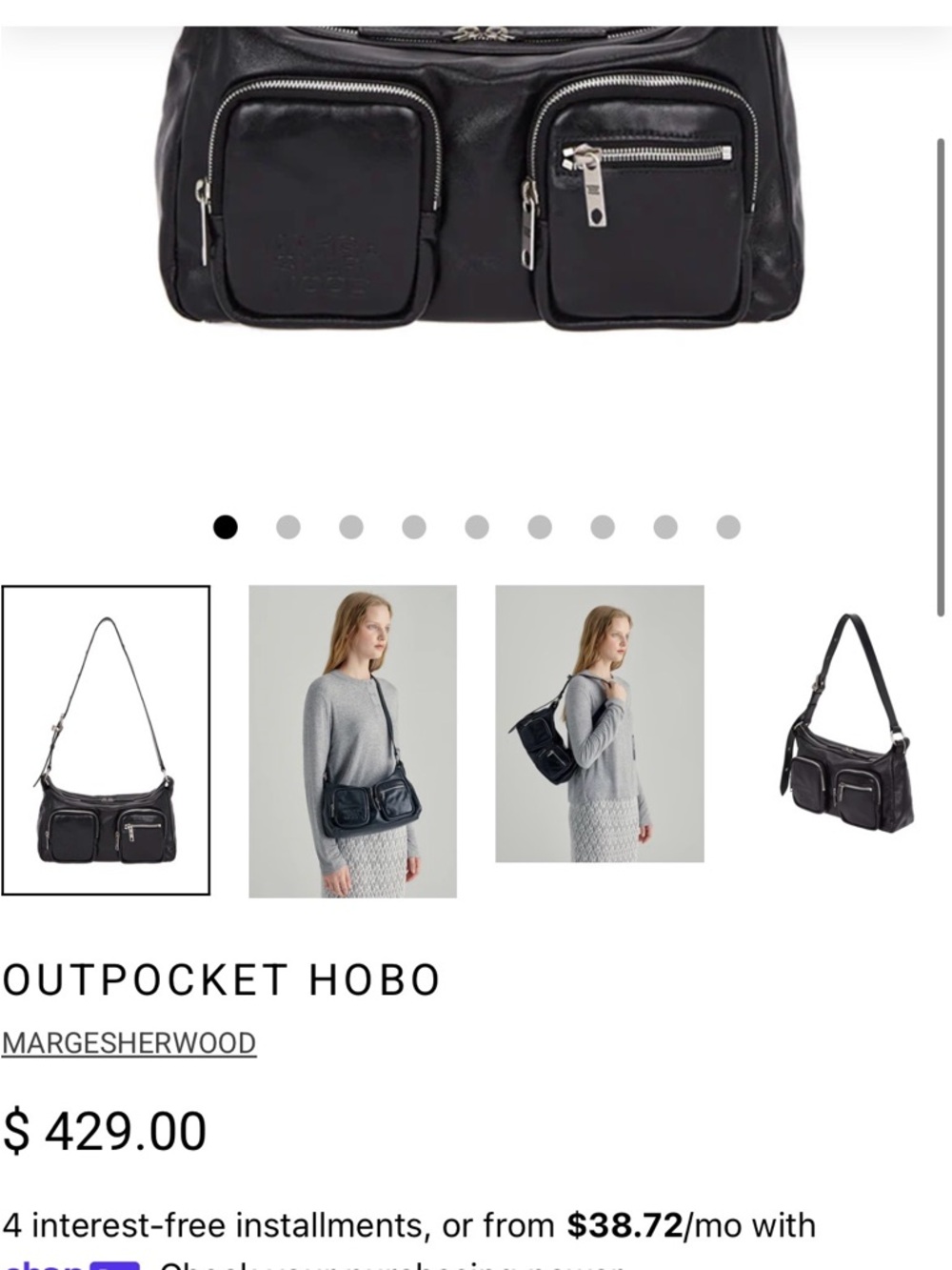 MARGESHERWOOD Outpocket Hobo bag - Picture 3 of 7